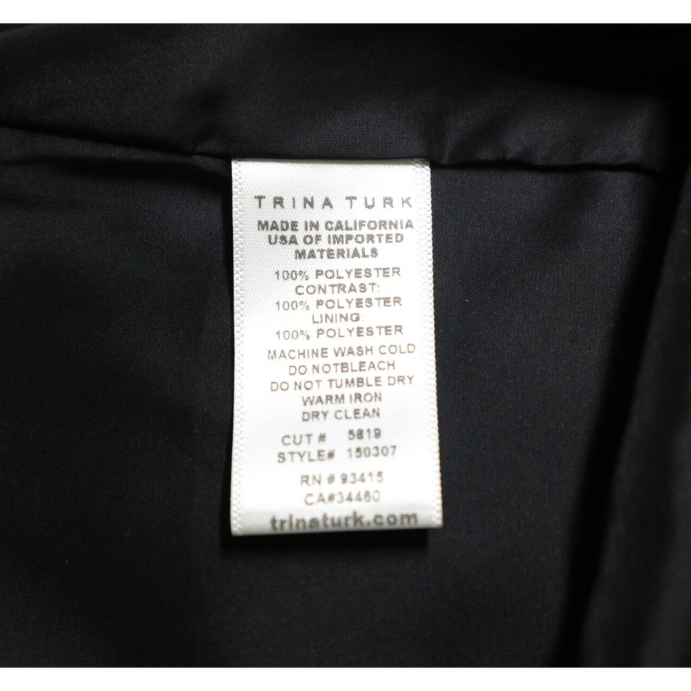 Trina Turk Size 6 Silver Sequin Back Blouson Dress Sleeveless Black - Picture 11 of 12
